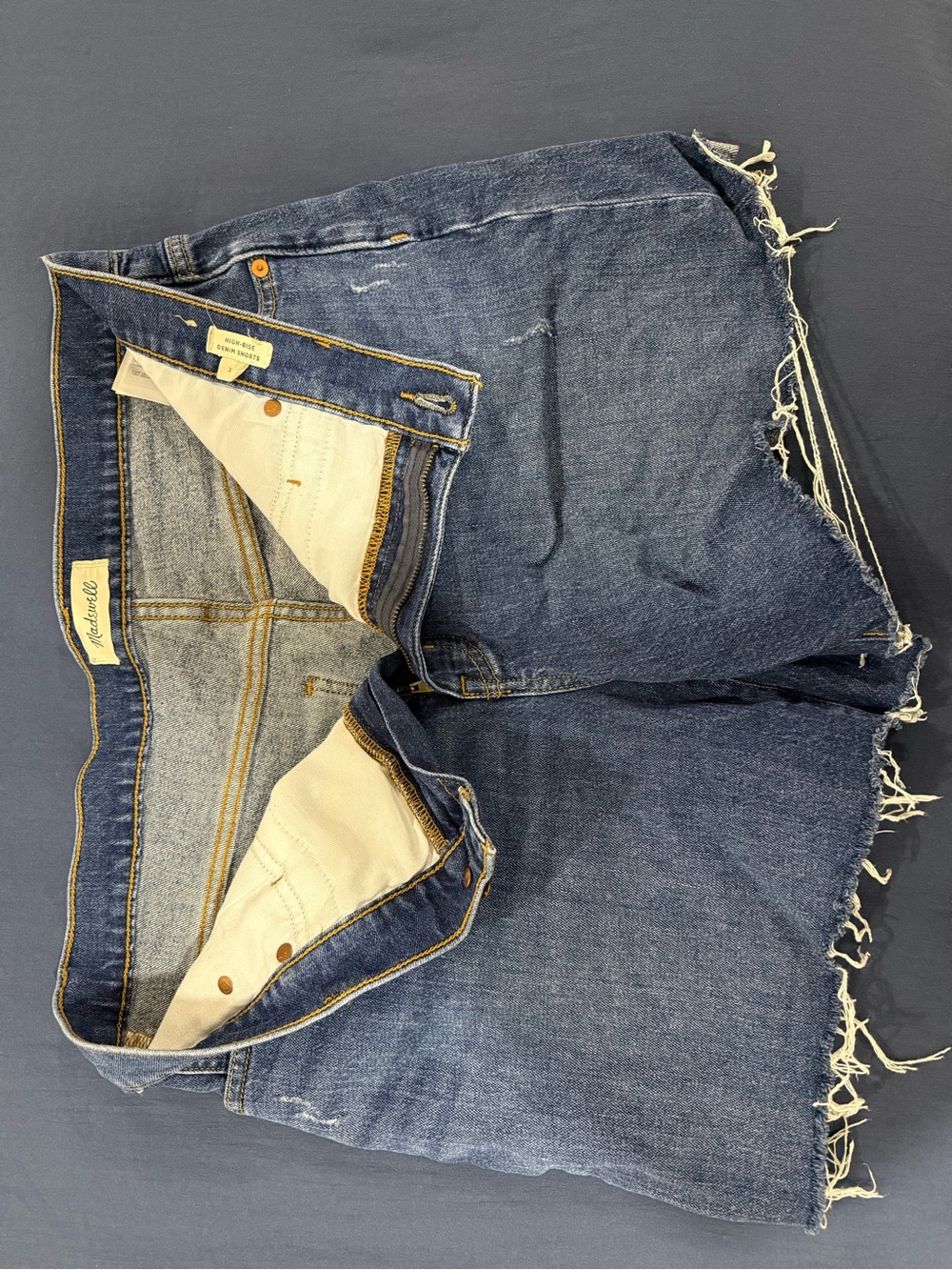 Dark Blue Denim Cutoff Jeans Shorts